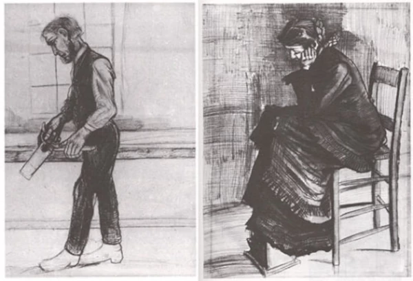 van gogh early drawing vs later drawing